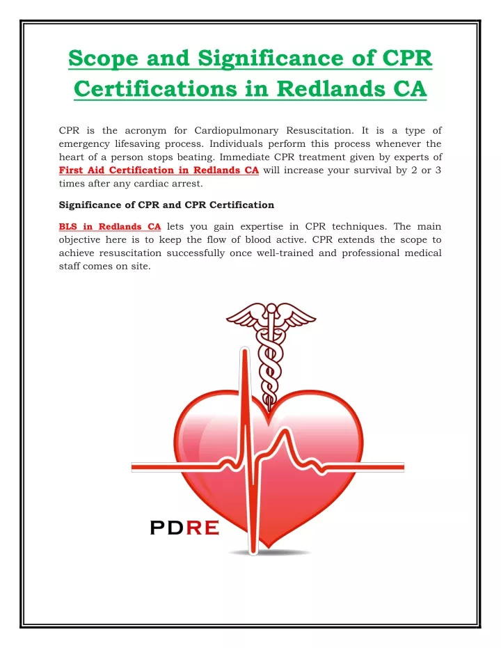 scope and significance of cpr certifications