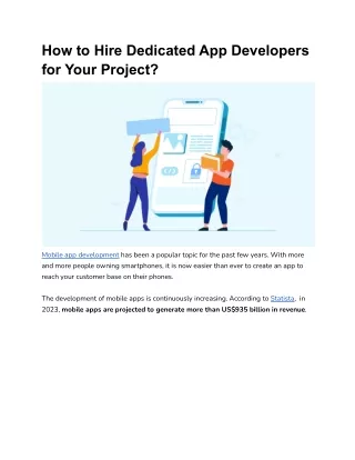 how to hire dedicated app developers for your