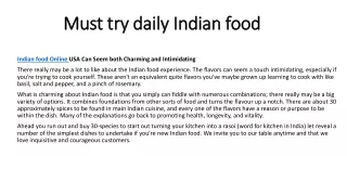 must try daily indian food