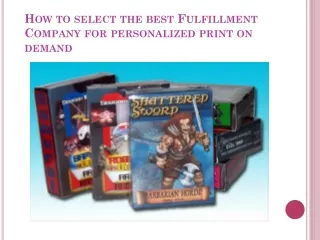 Print on Demand Fulfillment