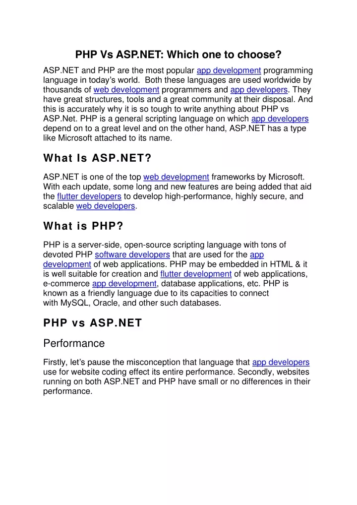 php vs asp net which one to choose