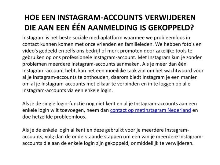 hoe een instagram accounts verwijderen