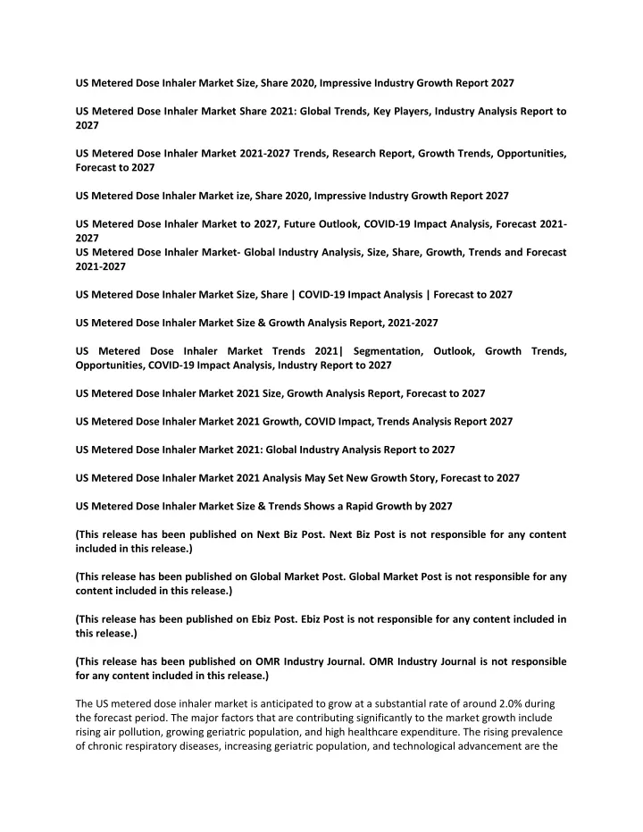 us metered dose inhaler market size share 2020