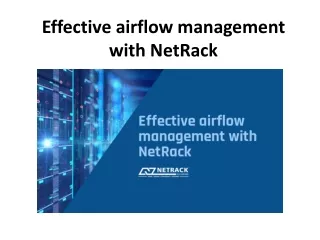 Effective airflow management with NetRack