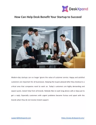 how can help desk benefit your startup to succeed
