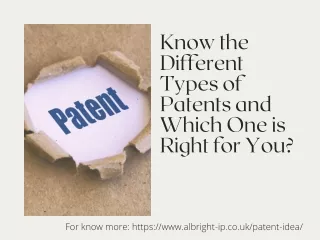 know the different types of patents and which