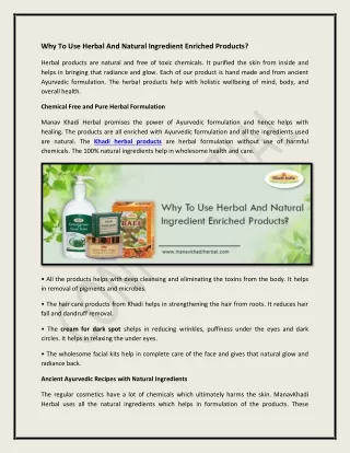 Natural Khadi Herbal Products Online