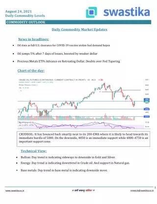 august 24 2021 daily commodity levels