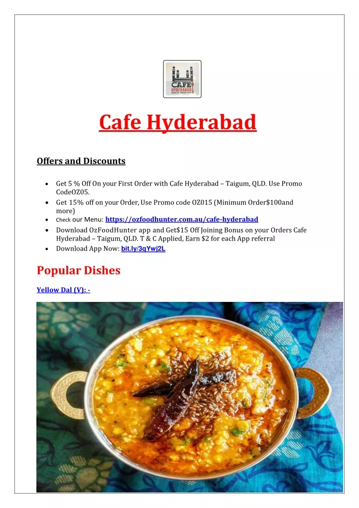 cafe hyderabad offers and discounts