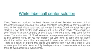 White label call center solution