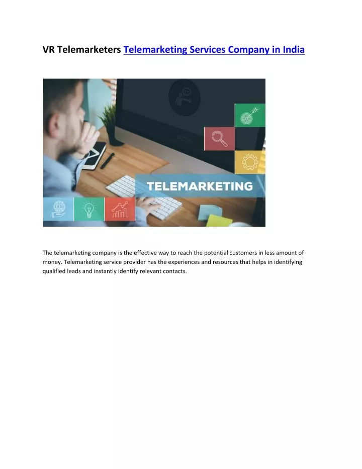 vr telemarketers telemarketing services company