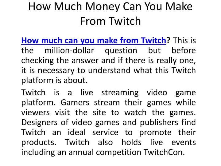 how much money can you make from twitch