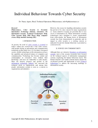 individual behaviour towards cyber security