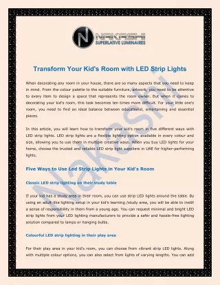 Transform Your Kid's Room with LED Strip Lights