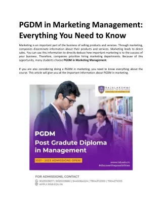 pgdm in marketing management everything you need