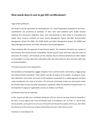 how much does it cost to get iso certifications