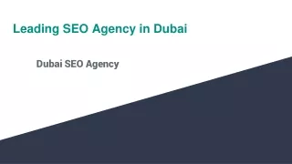 Leading seo agency in Dubai