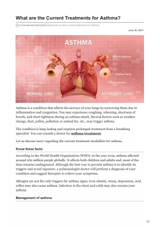 What are the Current Treatments for Asthma