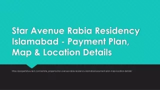 Star Avenue Rabia Residency Islamabad - Payment Plan