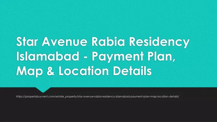 star avenue rabia residency islamabad payment