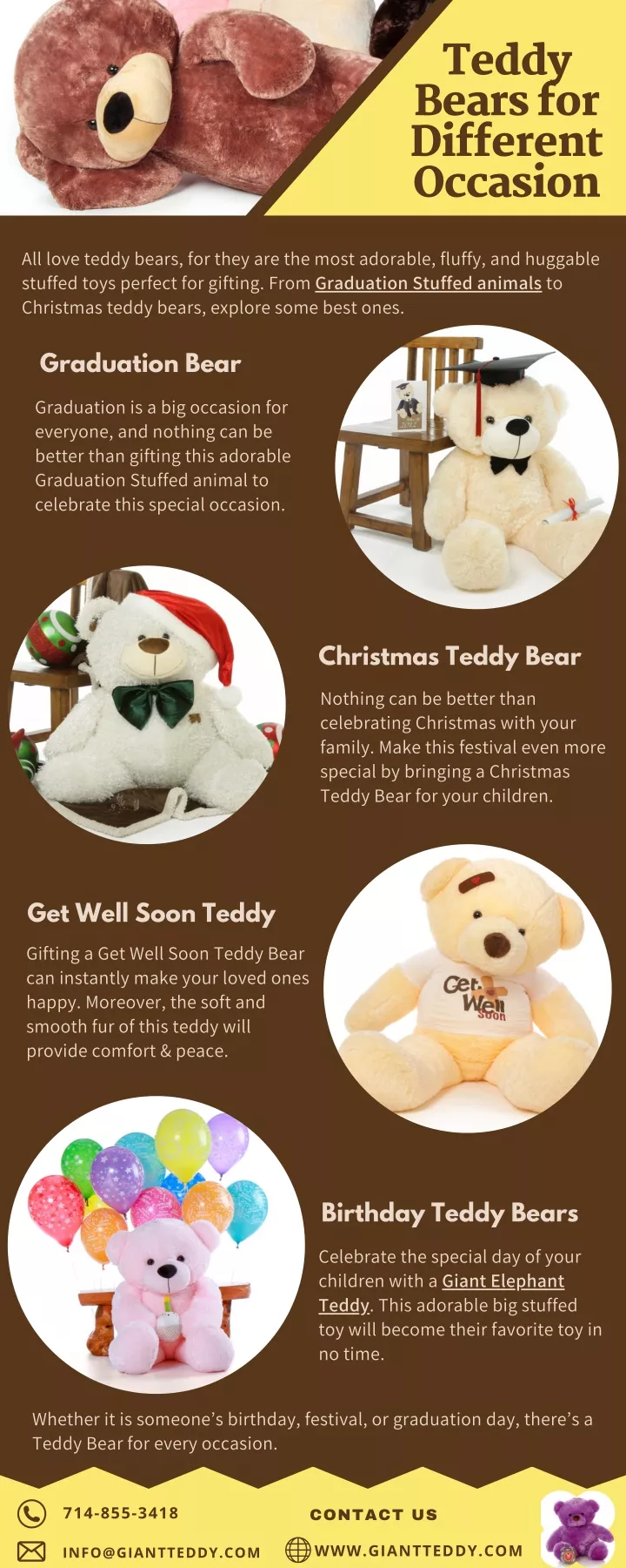 teddy bears for different occasion