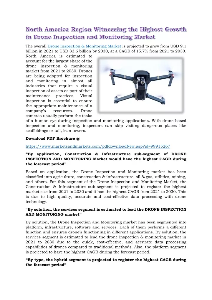 the overall drone inspection monitoring market