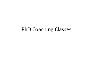 phd coaching classes