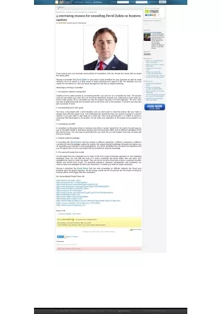 5 convincing reasons for consulting David Zaikin on business matters