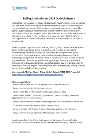 2021 Rolling Stock Market Global Analysis Report