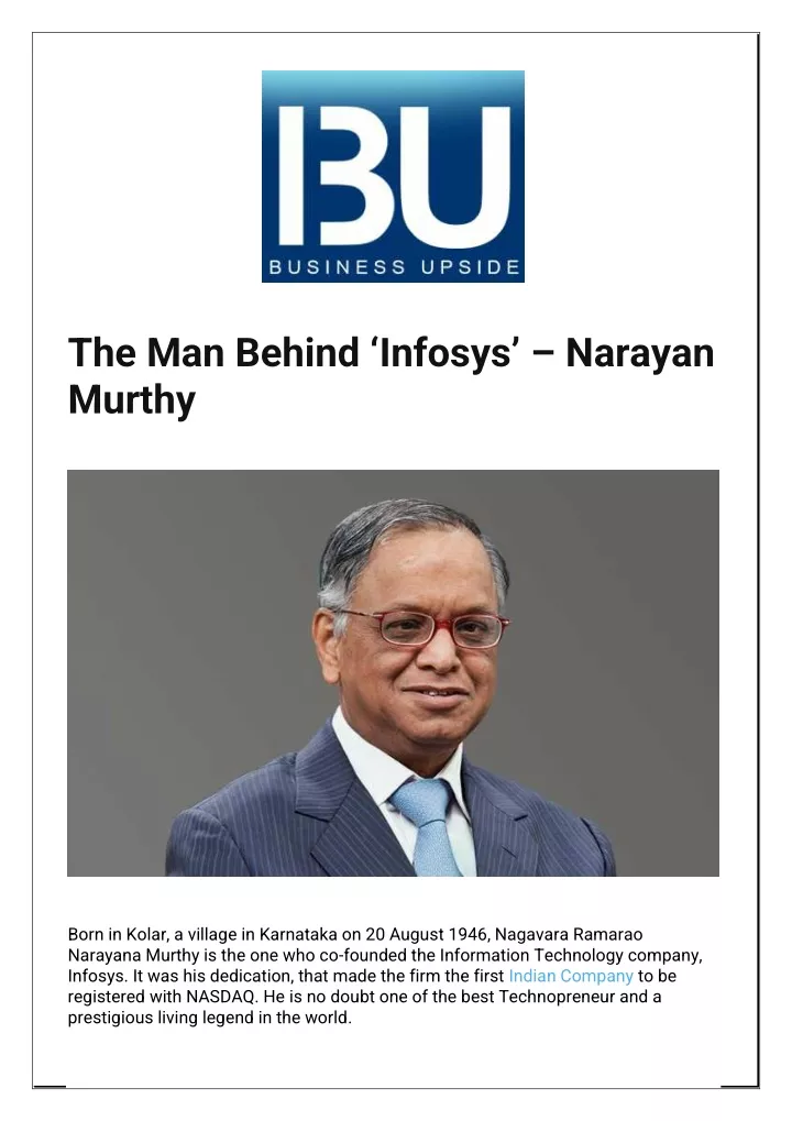 the man behind infosys narayan murthy