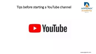 Tips for Youtube channel