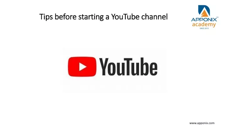 tips before starting a youtube channel