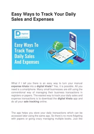Easy Ways to Track Your Daily Sales and Expenses