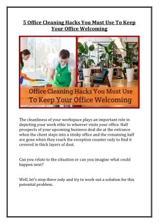 5 office cleaning hacks you must use to keep your