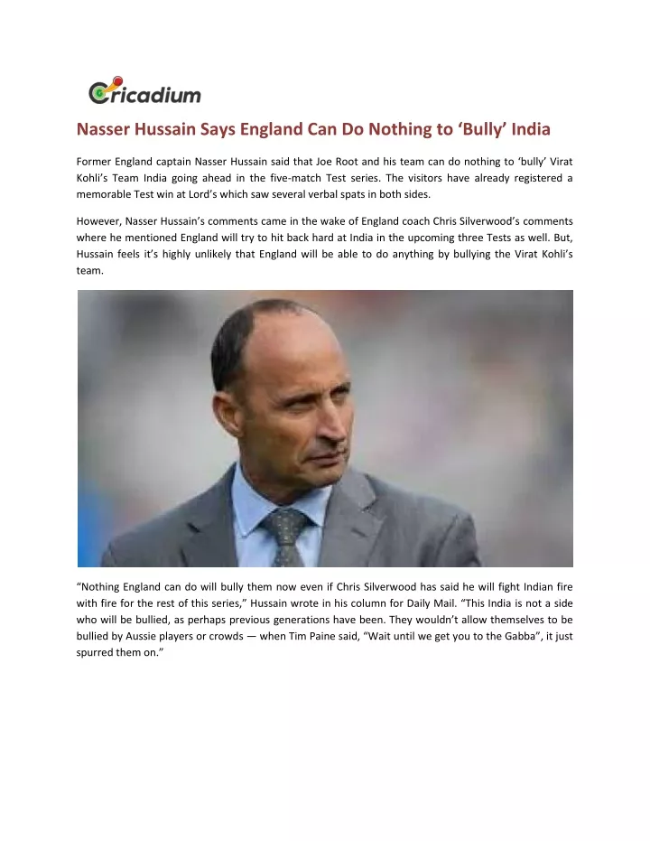 nasser hussain says england can do nothing