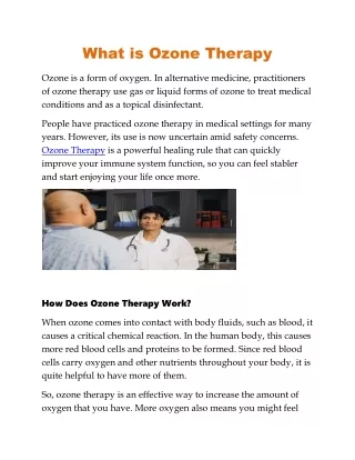 what is ozone therapy