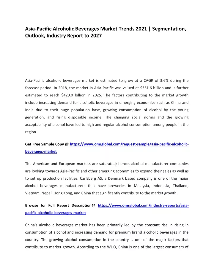 asia pacific alcoholic beverages market trends