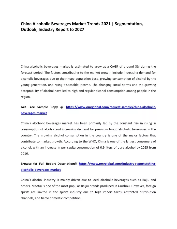 china alcoholic beverages market trends 2021