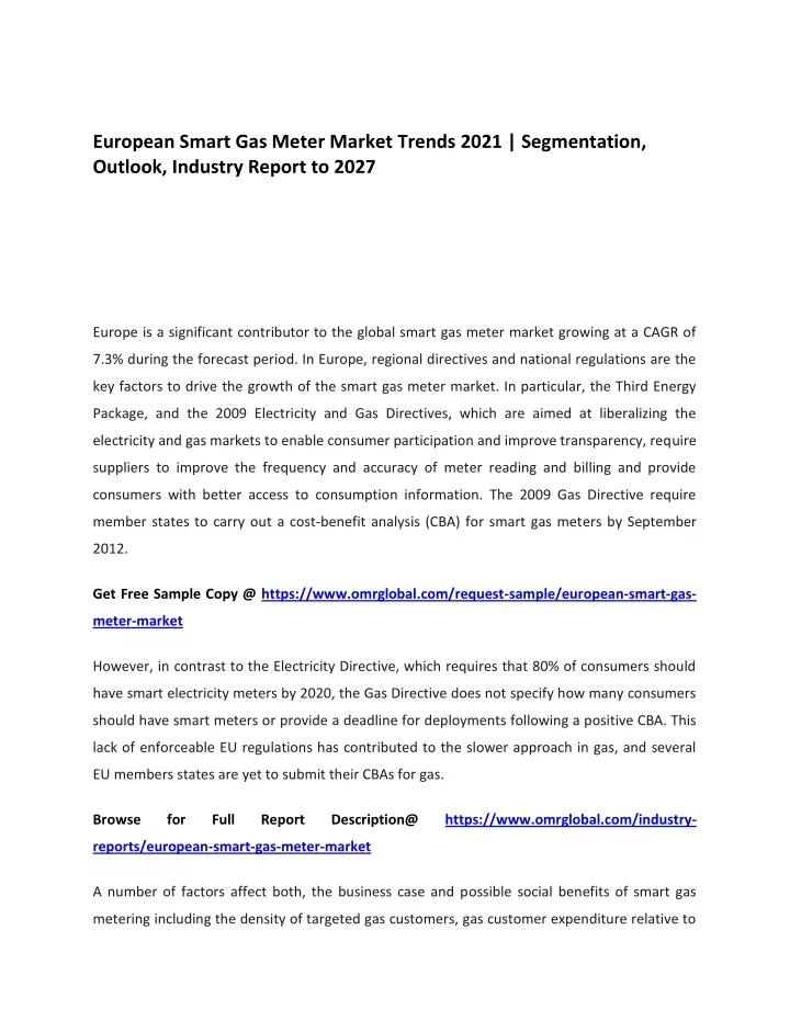 european smart gas meter market trends 2021