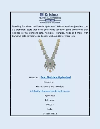 Pearl Necklace Hyderabad | Krishnapearlsandjewellers.com