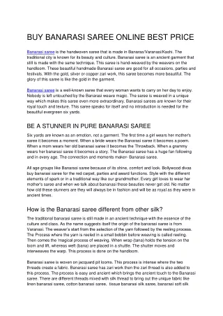 Banarasi Sarees - Buy Pure Banarasi Saree Online | Handloom Designer Banarasi Sa