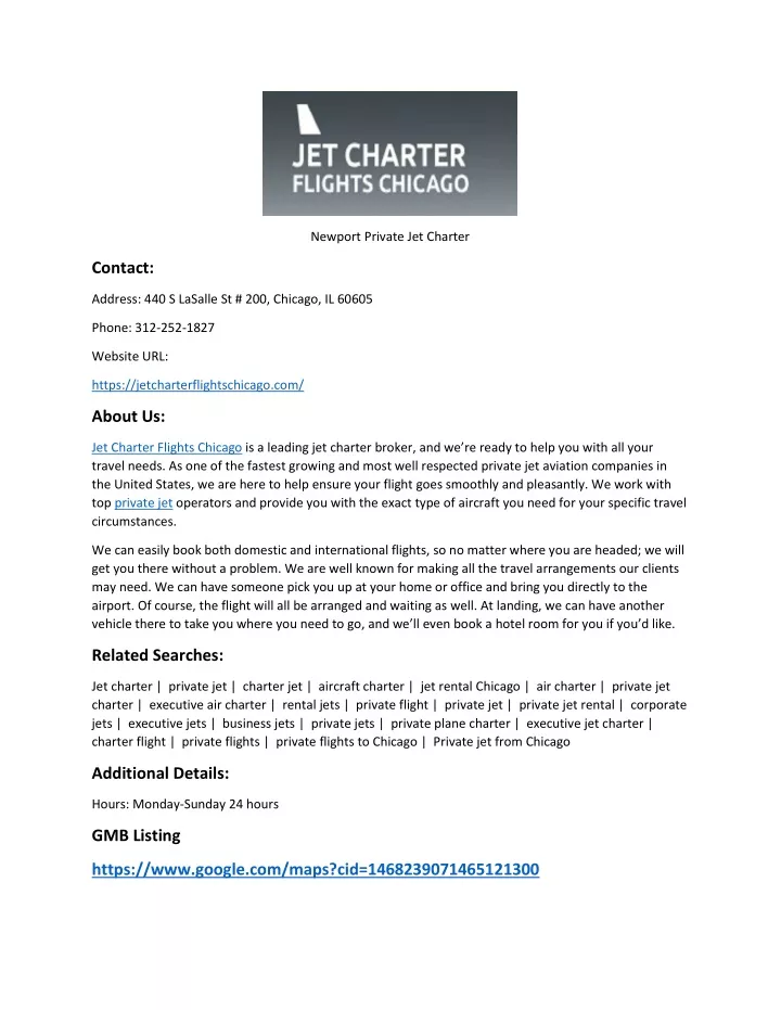 newport private jet charter