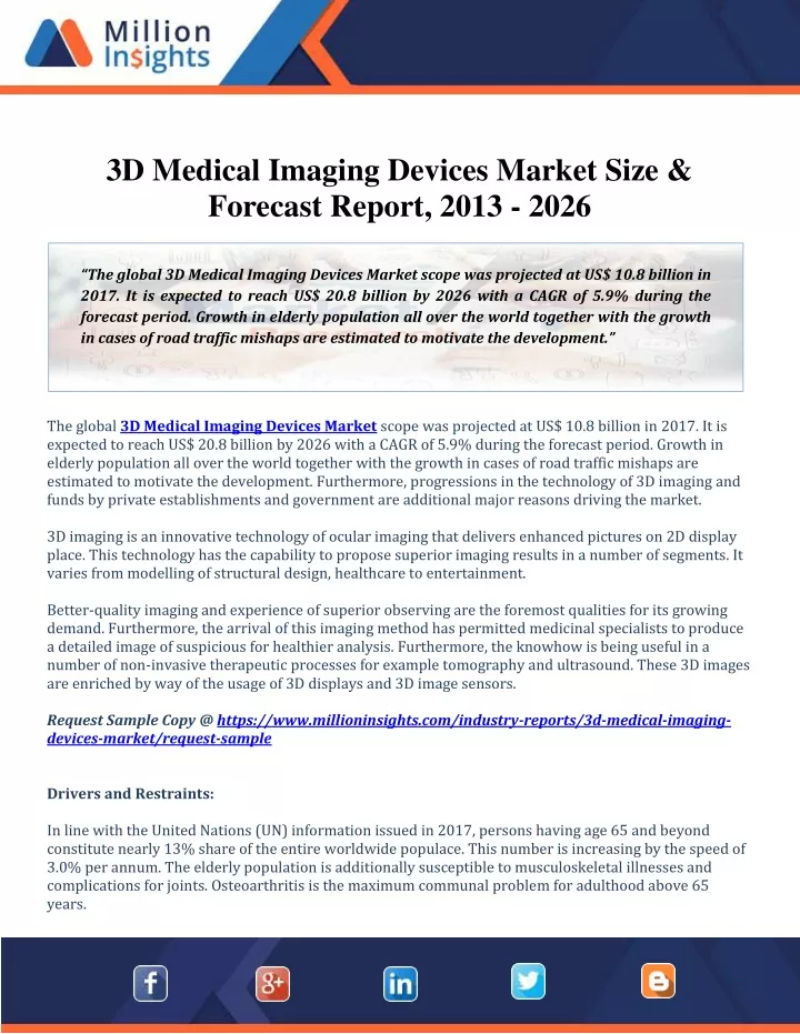 3d medical imaging devices market size forecast