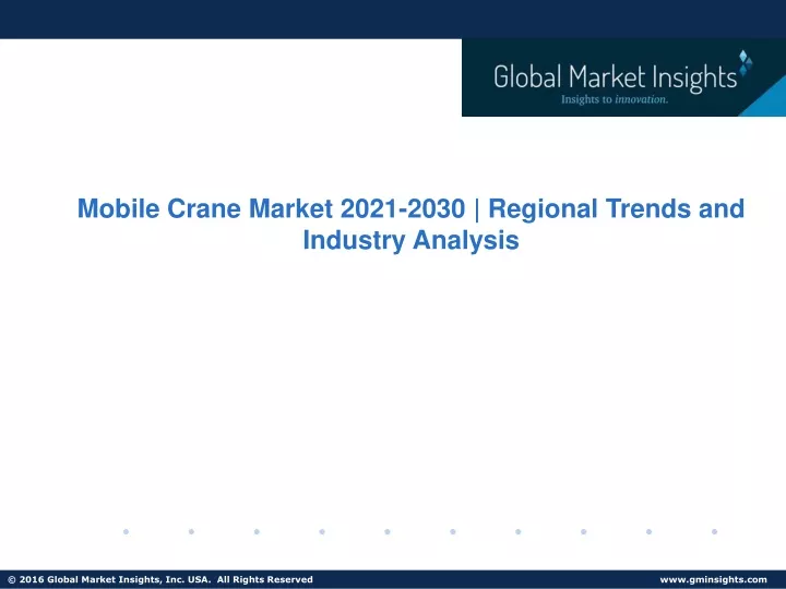 mobile crane market 2021 2030 regional trends