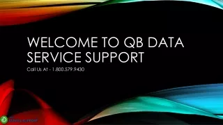 welcome to qb data service support