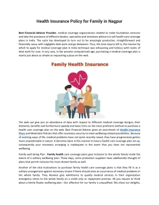 Health Insurance Policy For Family in Nagpur