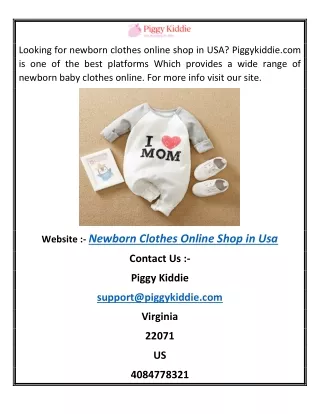 Newborn Clothes Online Shop in USA | Piggykiddie.com