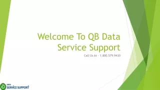 welcome to qb data service support