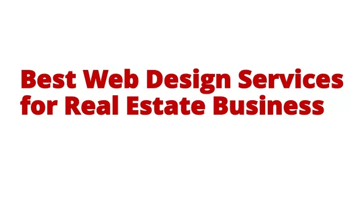 best web design services for real estate business