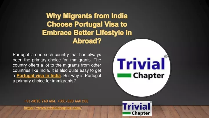 why migrants from india choose portugal visa